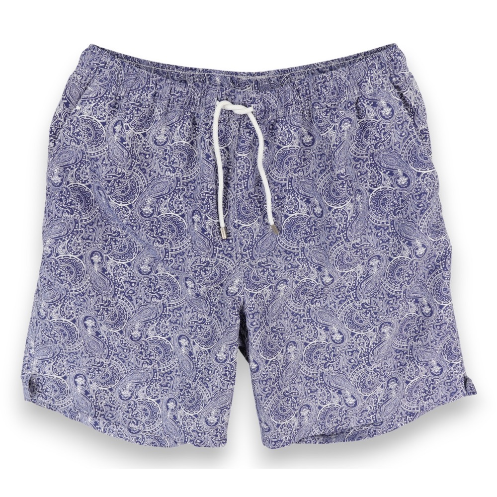 Peter Millar Seaside Collection Swim Trunks Mens Large Blue Paisley Print Lined